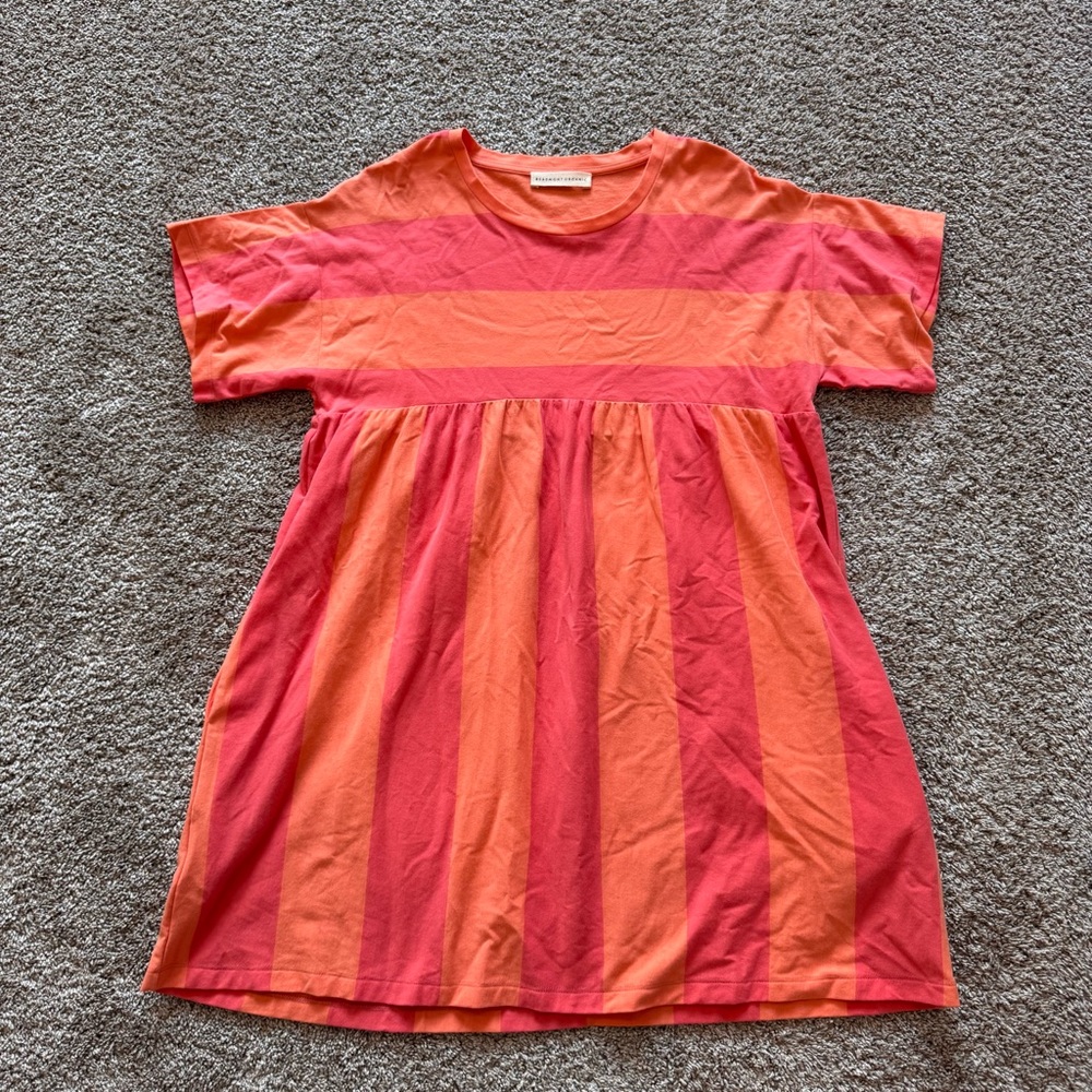 BEAUMONT ORGANIC Lois-Sue Dress is Coral and Apricot size xs - Picture 2 of 5